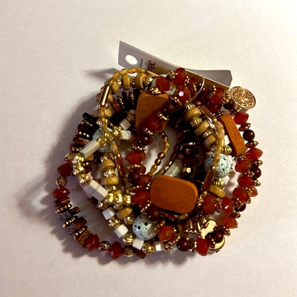 NWT Multicolor Beaded Ten Strand Bracelet Set